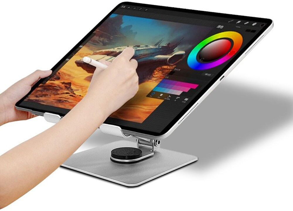 Universele Verstelbare Bureau Houder Smartphone/Tablet/Laptop Zwart afbeelding 2