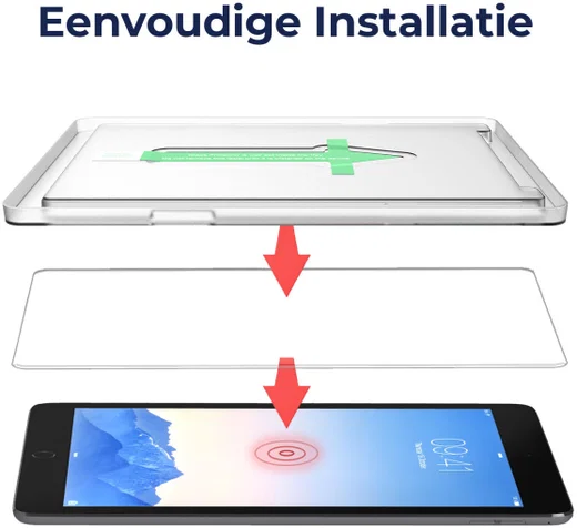 Rosso iPad 9.7 2017/2018/Air 2 Tempered Glass met Installatietray afbeelding 2