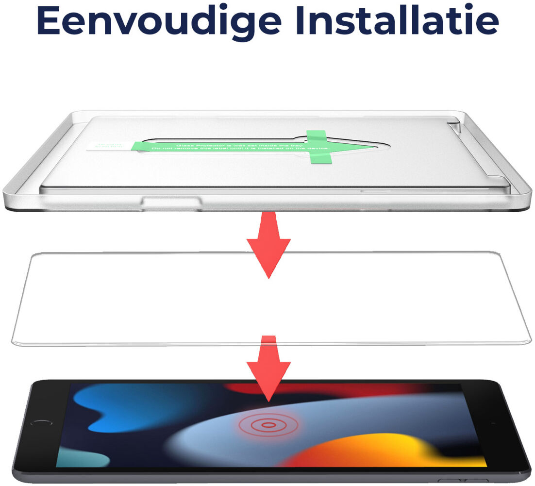 Rosso iPad 10.2 2019/2020/2021 Tempered Glass met Installatietray afbeelding 2