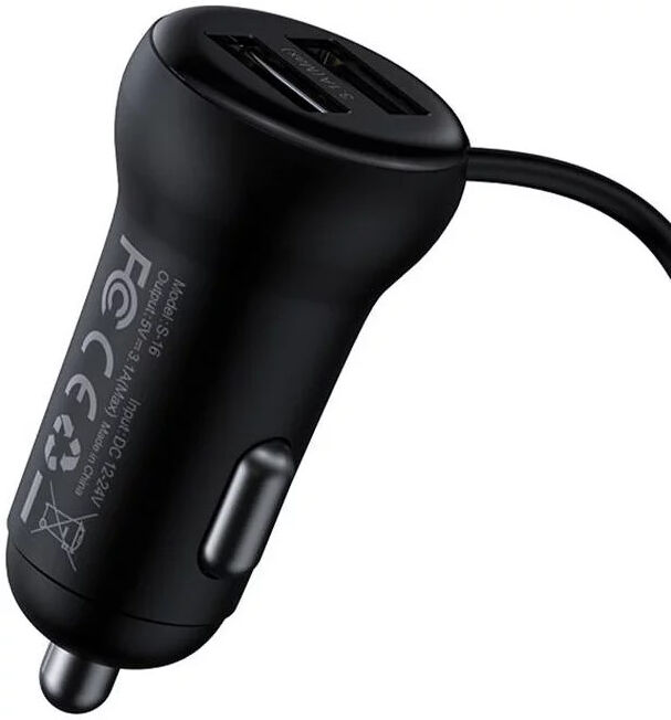 Baseus Dubbele USB Autolader en Bluetooth FM Muziek Transmitter 15W afbeelding 2