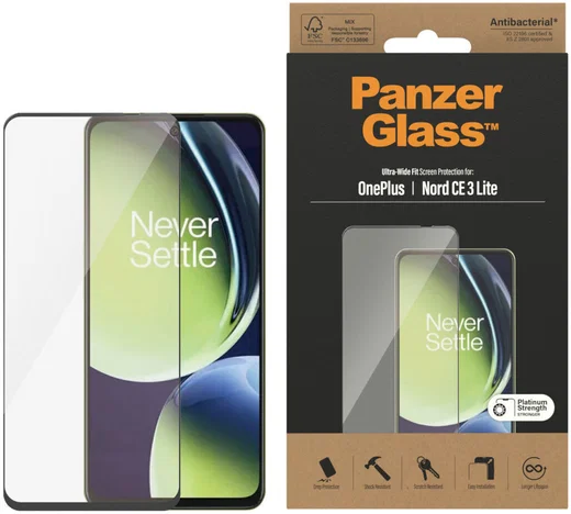 PanzerGlass Ultra-Wide OnePlus Nord CE 3 Lite Screen Protector Zwart afbeelding 1