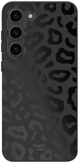 HappyCase Samsung Galaxy S23 Hoesje Flexibel TPU Luipaard Print Zwart afbeelding 1