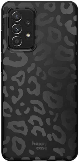 HappyCase Samsung Galaxy A52 / A52S Hoesje Flexibel TPU Luipaard Zwart afbeelding 1
