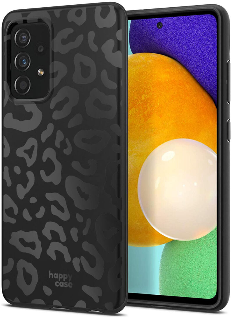 HappyCase Samsung Galaxy A52 / A52S Hoesje Flexibel TPU Luipaard Zwart afbeelding 2