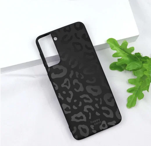HappyCase Samsung Galaxy S21 FE Hoesje TPU Luipaard Print Zwart afbeelding 5