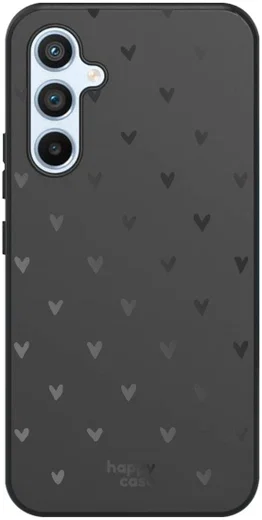 HappyCase Samsung Galaxy A54 Hoesje Flexibel TPU Hartjes Print Zwart afbeelding 1