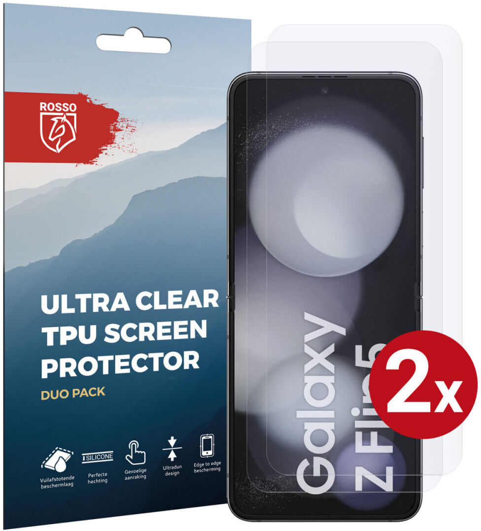 Rosso Samsung Galaxy Z Flip 5 Screen Protector Ultra Clear Duo Pack afbeelding 1