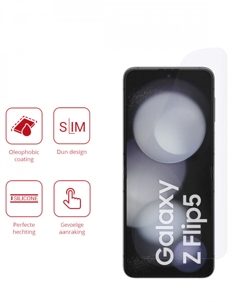 Rosso Samsung Galaxy Z Flip 5 Screen Protector Ultra Clear Duo Pack afbeelding 2