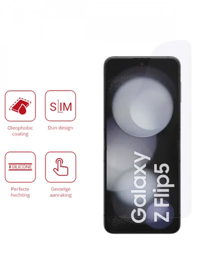 Rosso Samsung Galaxy Z Flip 5 Screen Protector Ultra Clear Duo Pack afbeelding 2