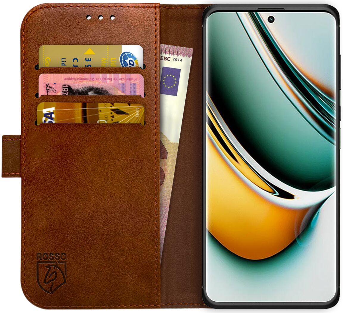 Rosso Element Realme 11 Pro Hoesje Book Case Wallet Bruin afbeelding 1
