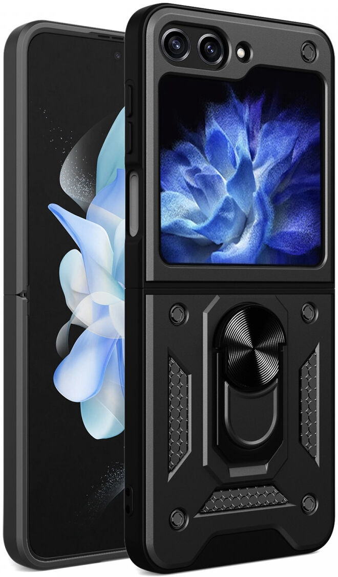Samsung Galaxy Z Flip 5 Hoesje Magnetische Kickstand Back Cover Zwart afbeelding 1