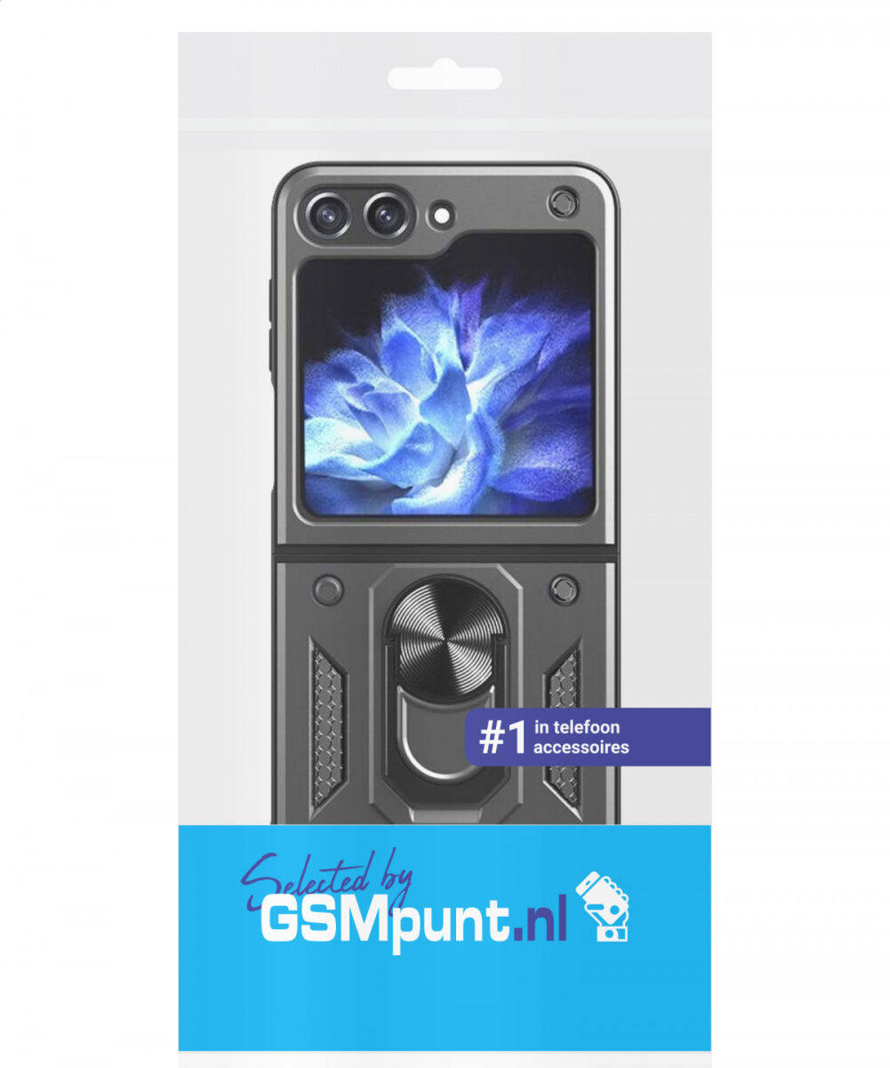 Samsung Galaxy Z Flip 5 Hoesje Magnetische Kickstand Back Cover Zwart afbeelding 9