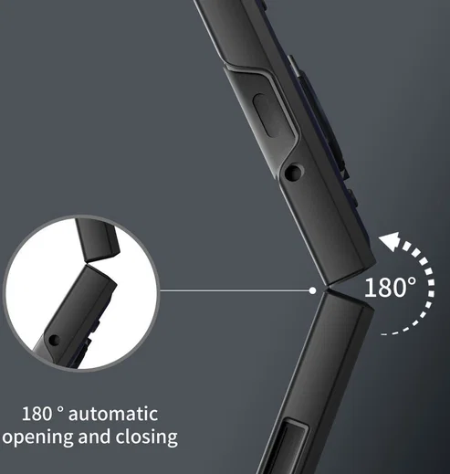 Samsung Galaxy Z Flip 5 Hoesje Magnetische Kickstand Back Cover Zwart afbeelding 5