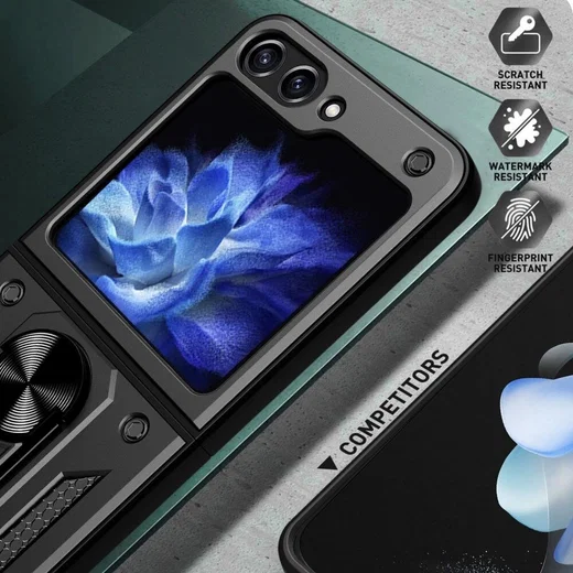 Samsung Galaxy Z Flip 5 Hoesje Magnetische Kickstand Back Cover Zwart afbeelding 8