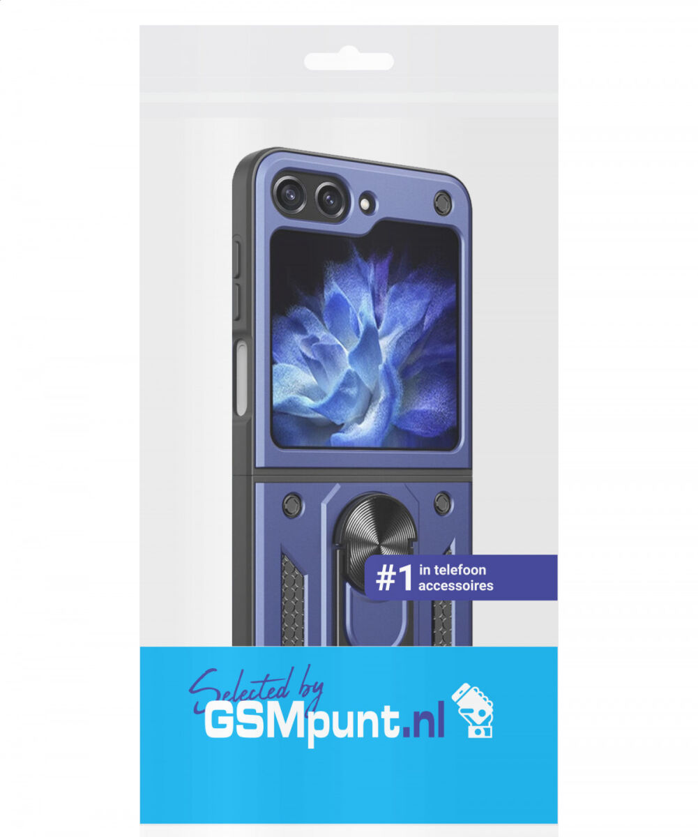 Samsung Galaxy Z Flip 5 Hoesje Magnetische Kickstand Back Cover Blauw afbeelding 8