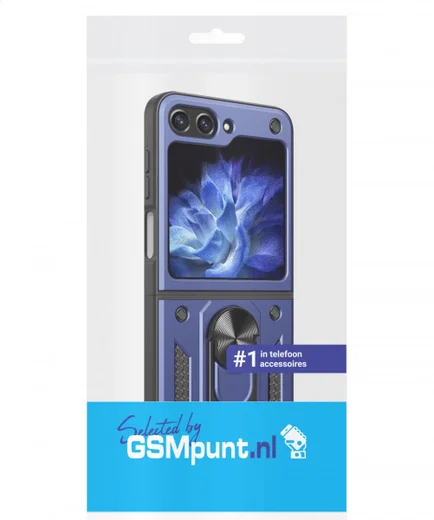 Samsung Galaxy Z Flip 5 Hoesje Magnetische Kickstand Back Cover Blauw afbeelding 8