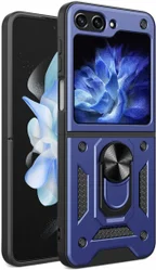 Samsung Galaxy Z Flip 5 Hoesje Magnetische Kickstand Back Cover Blauw afbeelding