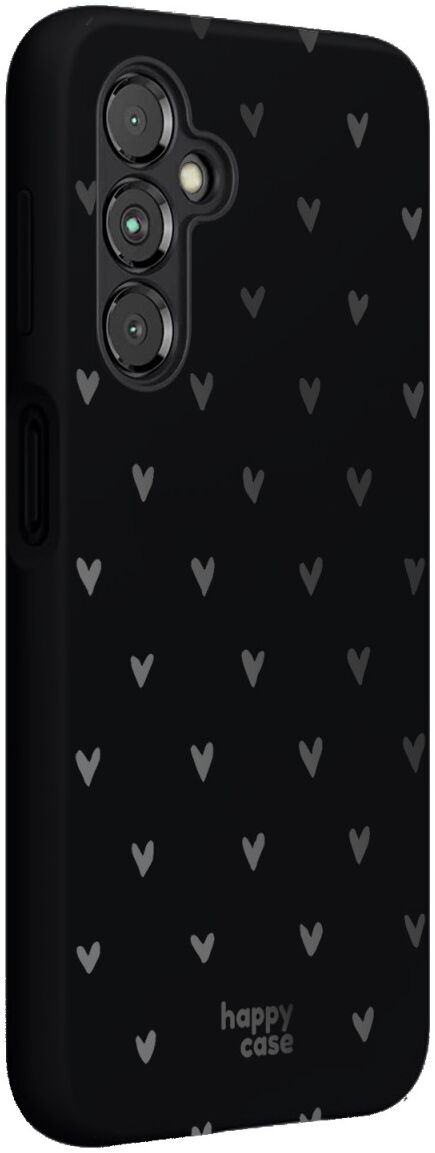 HappyCase Samsung Galaxy A14 Hoesje Flexibel TPU Hartjes Print Zwart afbeelding 4