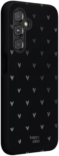 HappyCase Samsung Galaxy A14 Hoesje Flexibel TPU Hartjes Print Zwart afbeelding 4