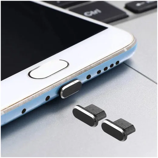 Stofdichte Plug (2-Pack) voor Micro-USB poort Zwart afbeelding 1