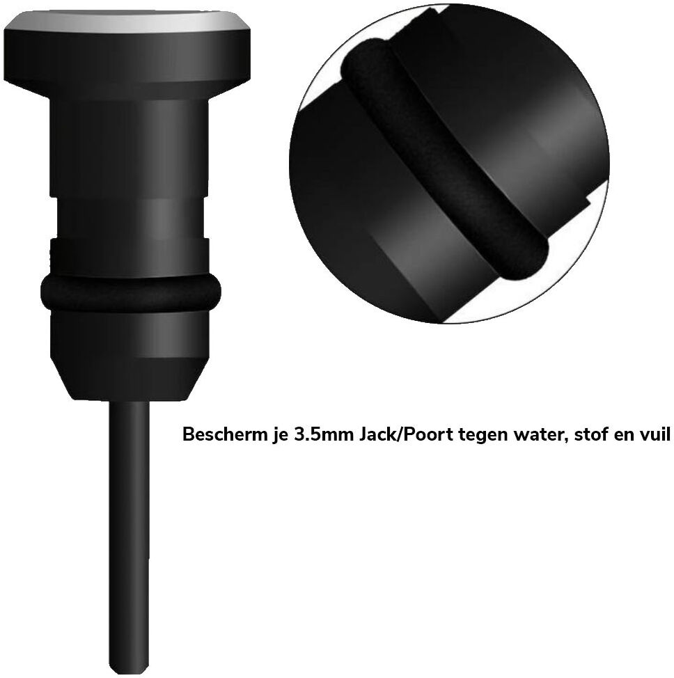 Stofdichte Plug (2-Pack) voor 3.5mm Jack/Poort Zwart afbeelding 4