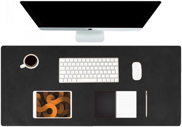 Rosso Deluxe Muismat XXL voor Bureau/Kantoor Leer Zwart