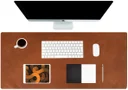 Rosso Deluxe Muismat XXL voor Bureau/Kantoor Leer Bruin