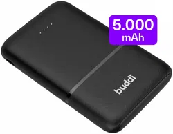 Buddi Go Powerbank USB-C Reisformaat Mini Compact 5.000 mAh Zwart afbeelding