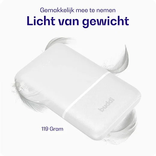 Buddi Go Powerbank USB-C Reisformaat Mini Compact 5.000 mAh Wit afbeelding 2