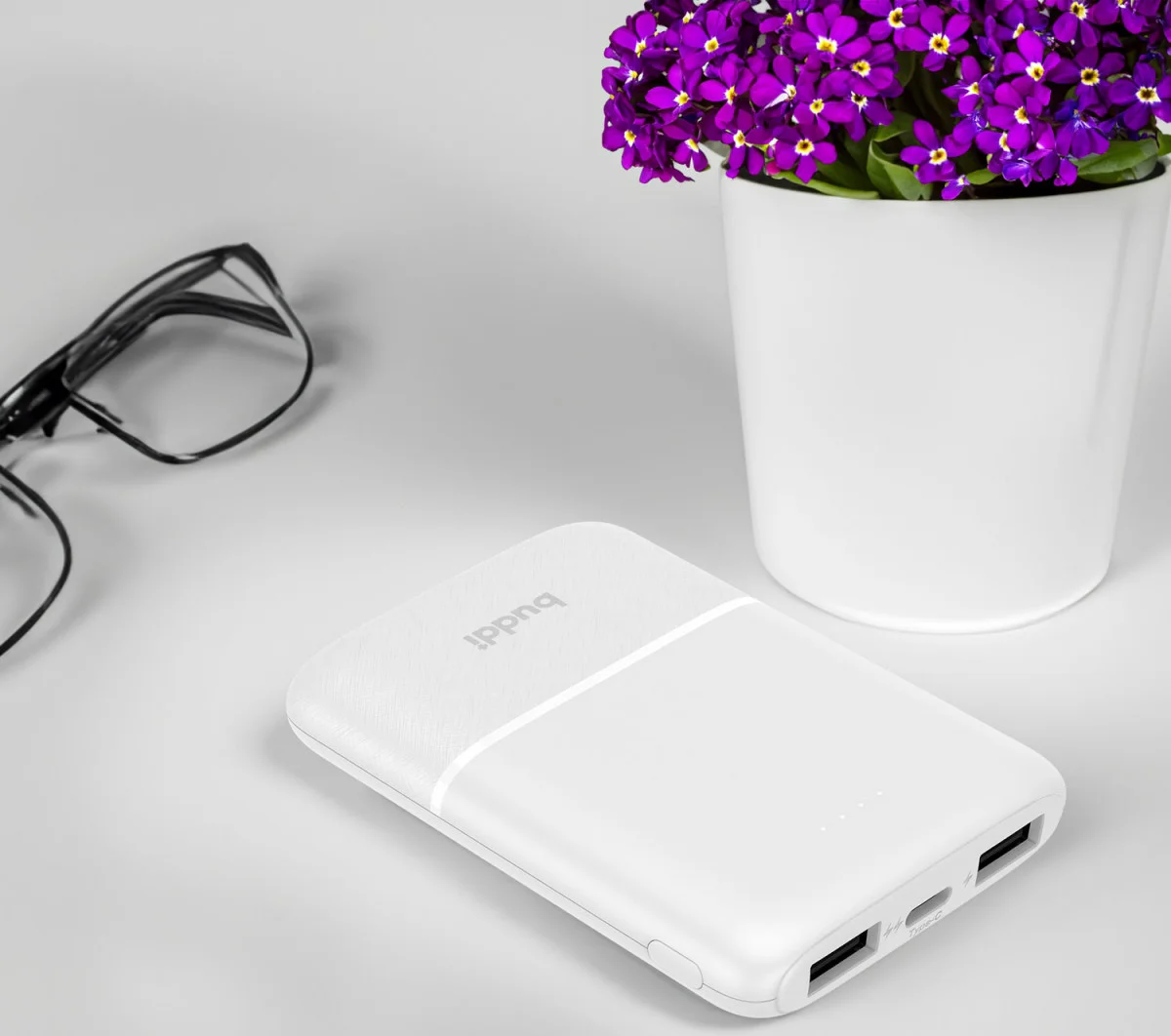 Buddi Go Powerbank USB-C Reisformaat Mini Compact 5.000 mAh Wit afbeelding 7