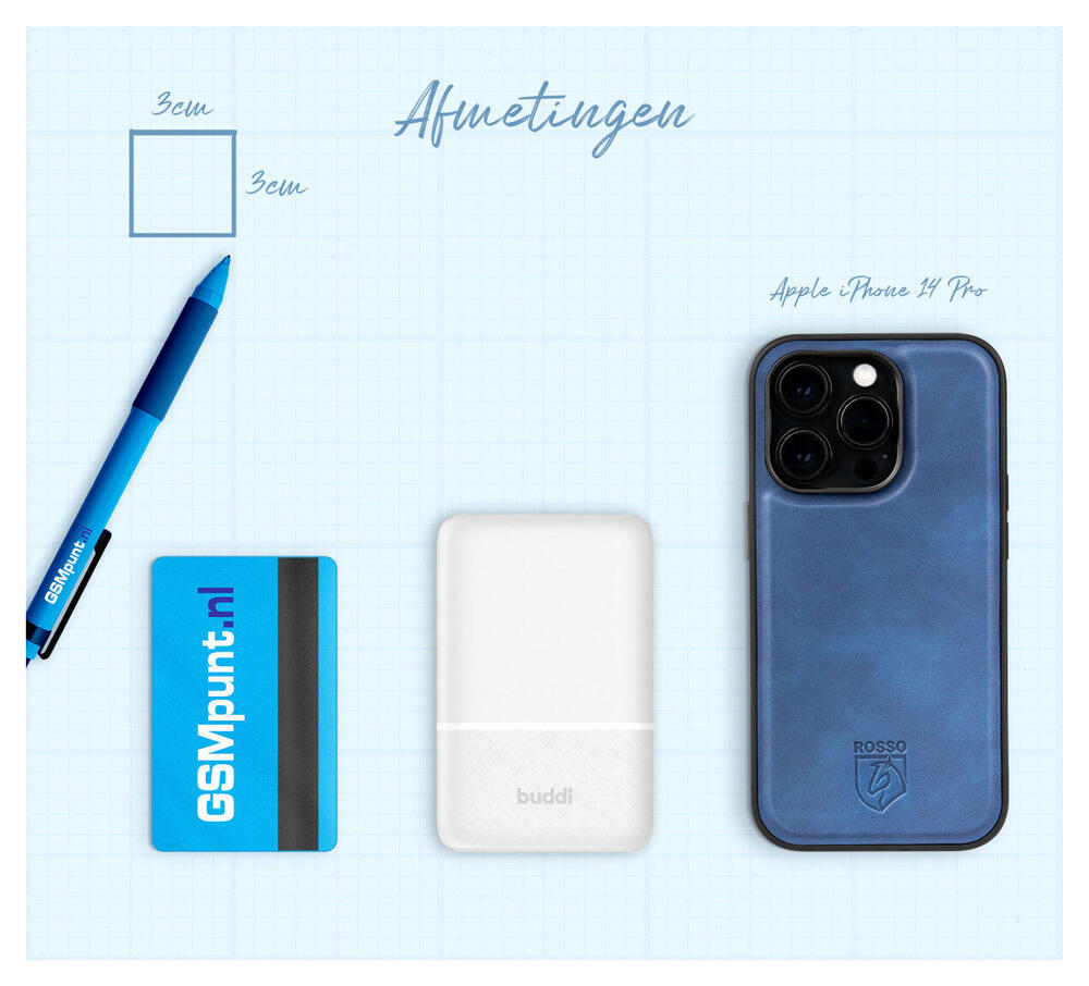 Buddi Go Powerbank USB-C Reisformaat Mini Compact 5.000 mAh Wit afbeelding 8