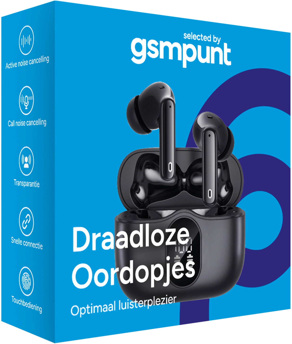 SBG Draadloze Oordopjes Noise Cancelling Bluetooth met Display Zwart afbeelding 14