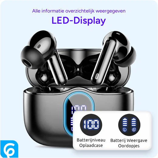 SBG Draadloze Oordopjes Noise Cancelling Bluetooth met Display Zwart afbeelding 7