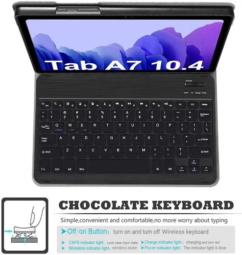 Samsung Galaxy Tab A7 (2020 / 2022) Bluetooth Toetsenbord Hoes Zwart afbeelding 8