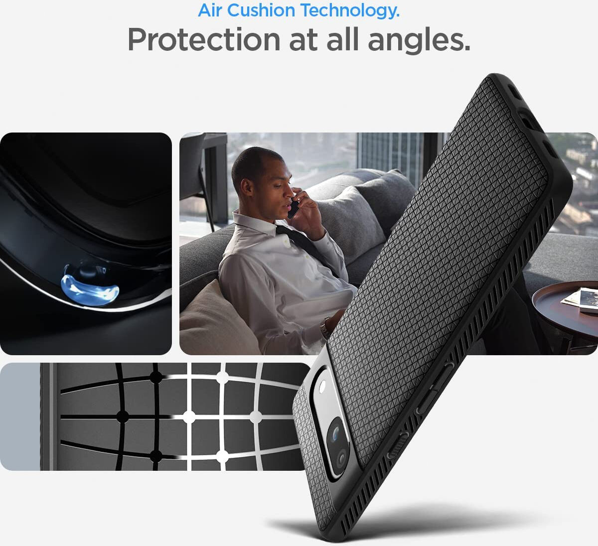 Spigen Liquid Air Google Pixel 7a Hoesje Back Cover Zwart afbeelding 4