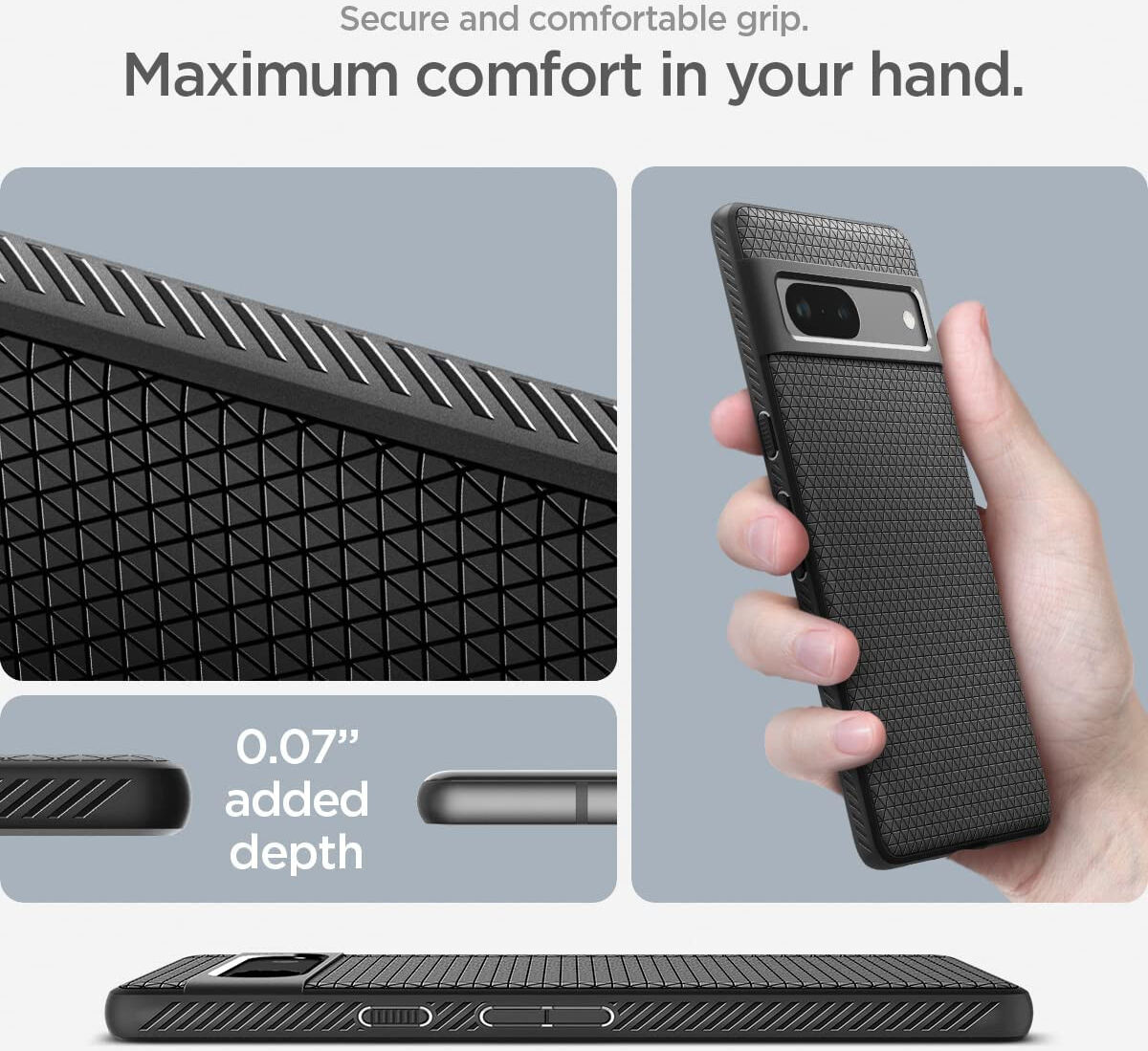 Spigen Liquid Air Google Pixel 7a Hoesje Back Cover Zwart afbeelding 6