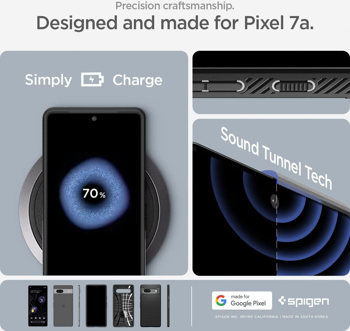 Spigen Liquid Air Google Pixel 7a Hoesje Back Cover Zwart afbeelding 7