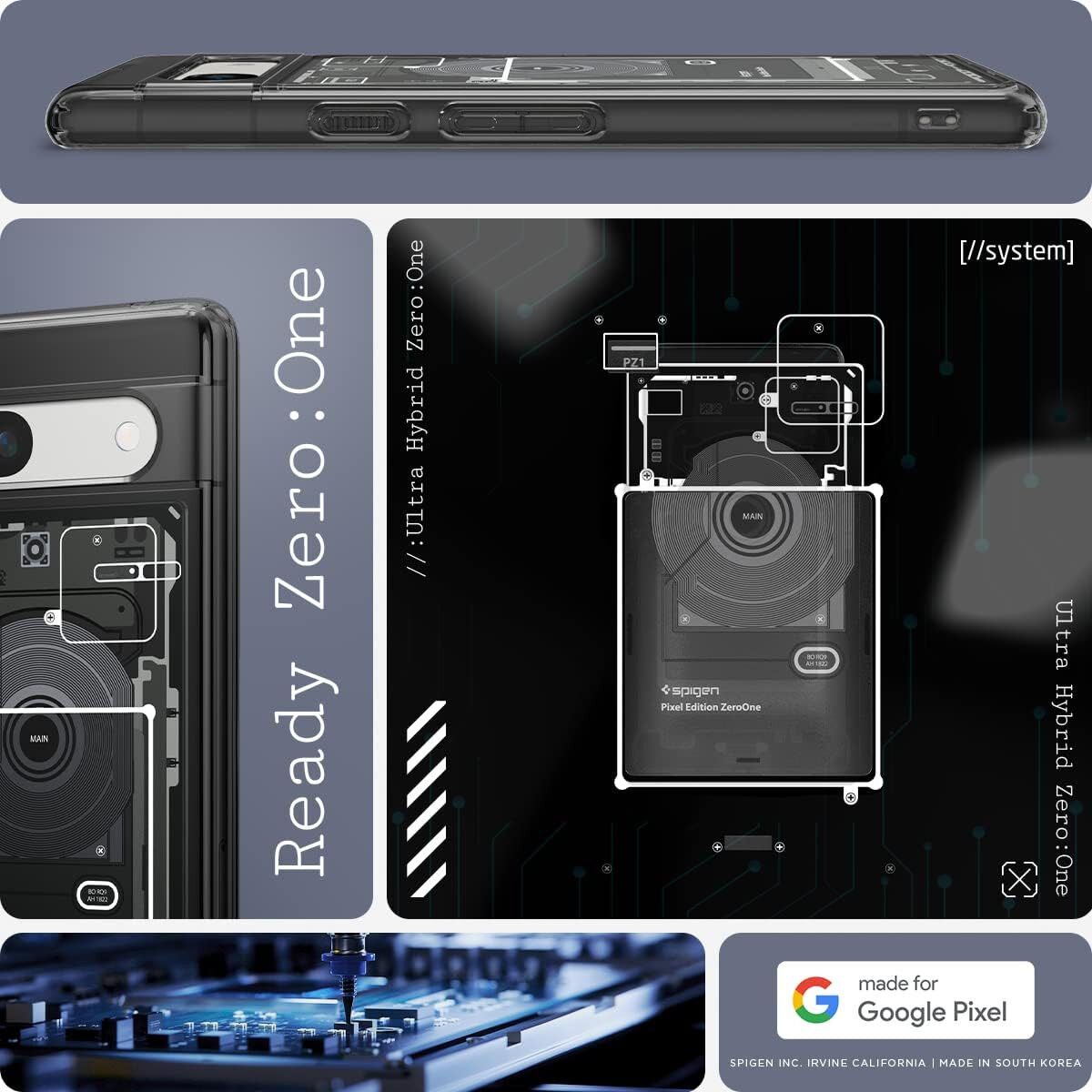 Spigen Ultra Hybrid Zero One Google Pixel 7a Hoesje Transparant Zwart afbeelding 6