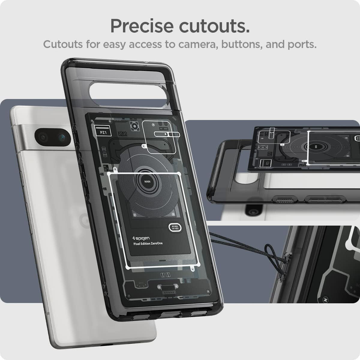 Spigen Ultra Hybrid Zero One Google Pixel 7a Hoesje Transparant Zwart afbeelding 7