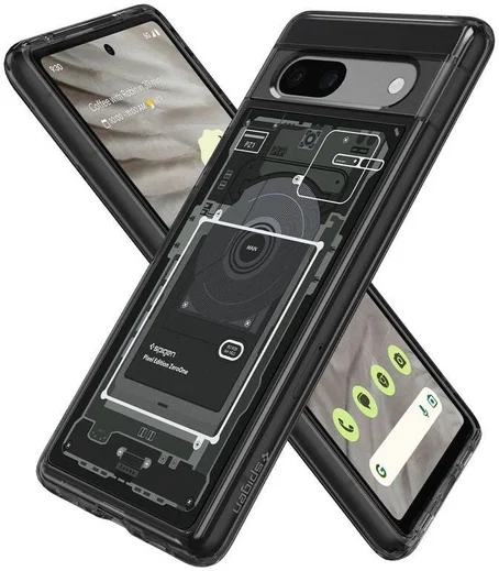 Spigen Ultra Hybrid Zero One Google Pixel 7a Hoesje Transparant Zwart afbeelding 2