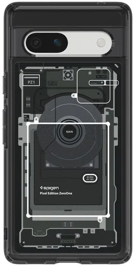 Spigen Ultra Hybrid Zero One Google Pixel 7a Hoesje Transparant Zwart afbeelding 12