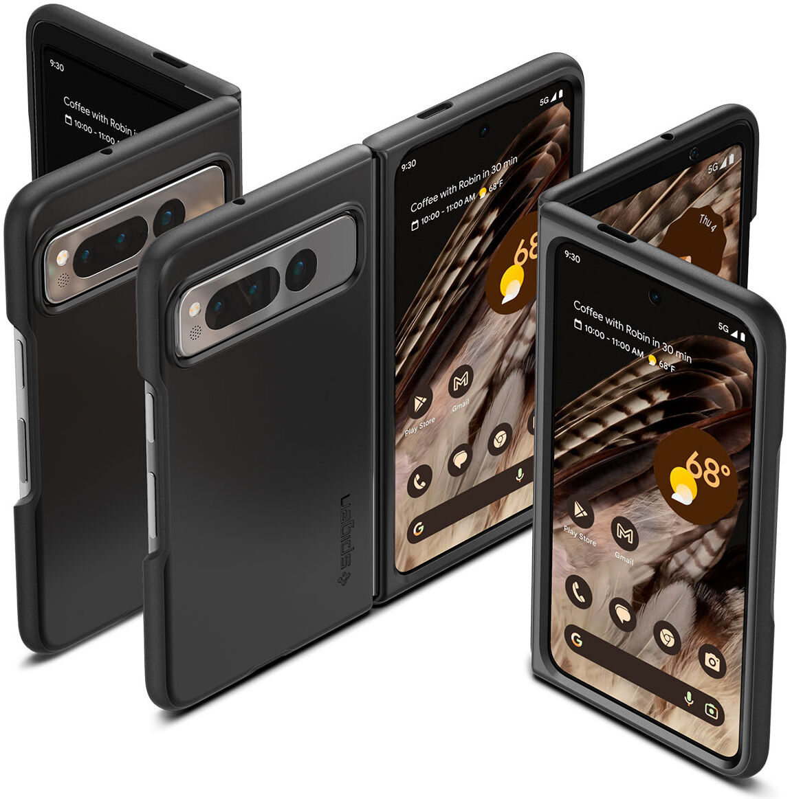 Spigen Thin Fit Google Pixel Fold Hoesje Back Cover Zwart afbeelding 9