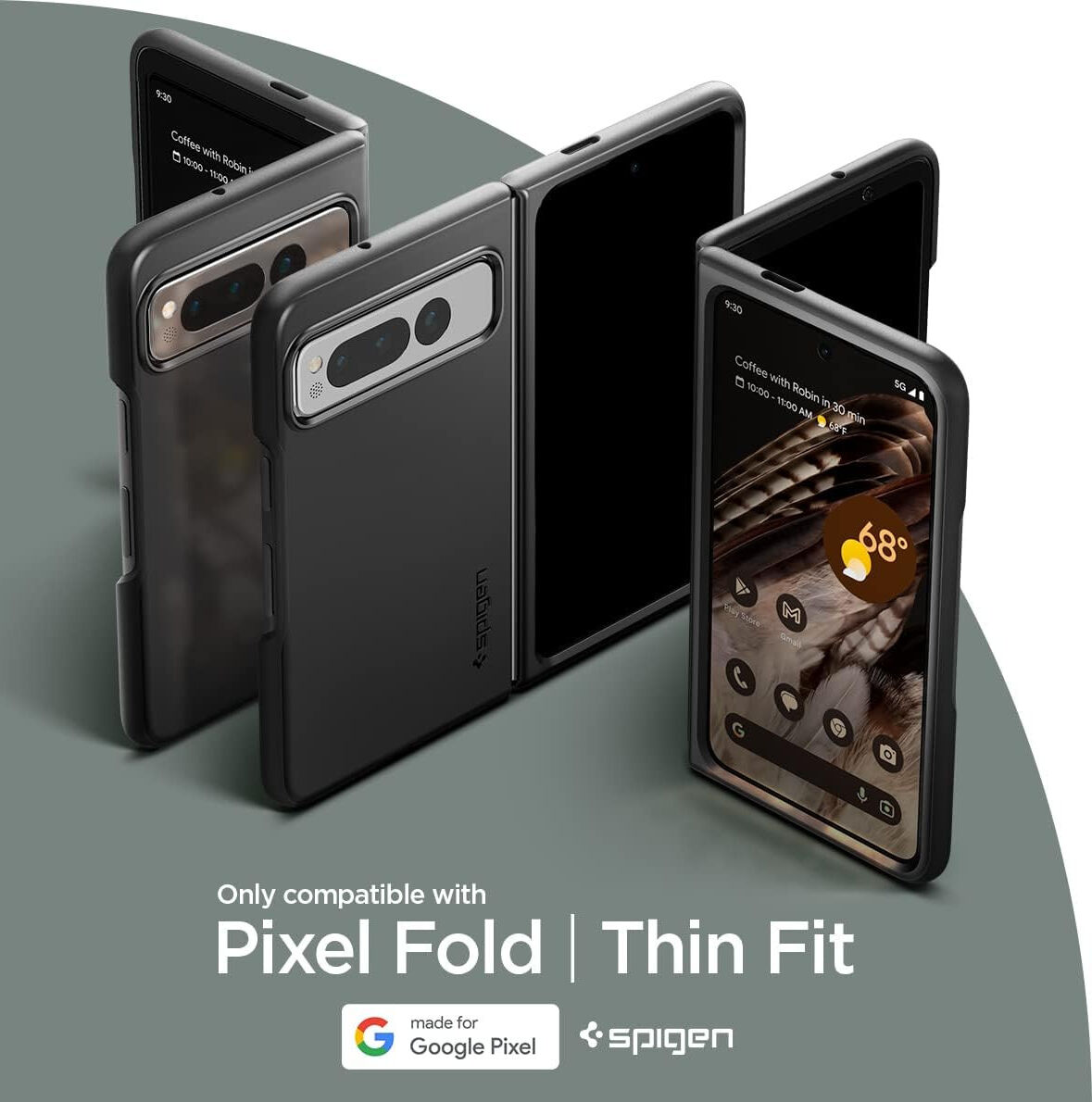 Spigen Thin Fit Google Pixel Fold Hoesje Back Cover Zwart afbeelding 8