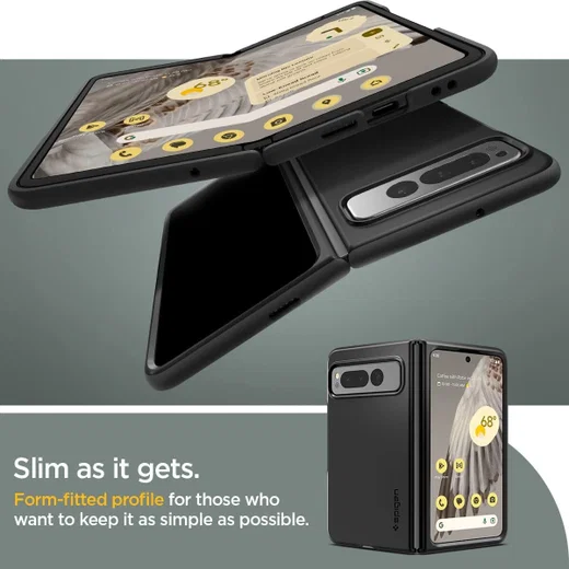Spigen Thin Fit Google Pixel Fold Hoesje Back Cover Zwart afbeelding 3