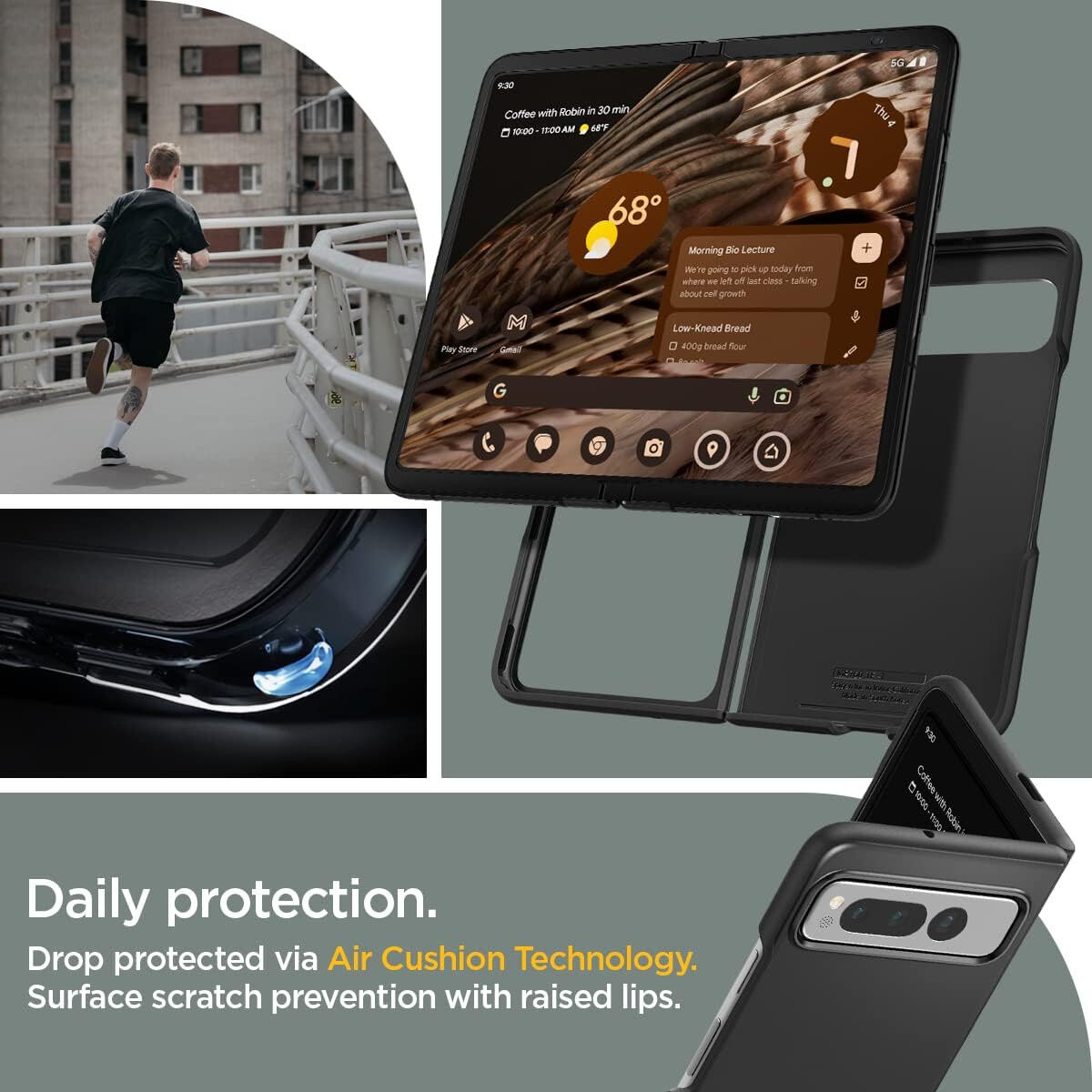Spigen Thin Fit Google Pixel Fold Hoesje Back Cover Zwart afbeelding 4