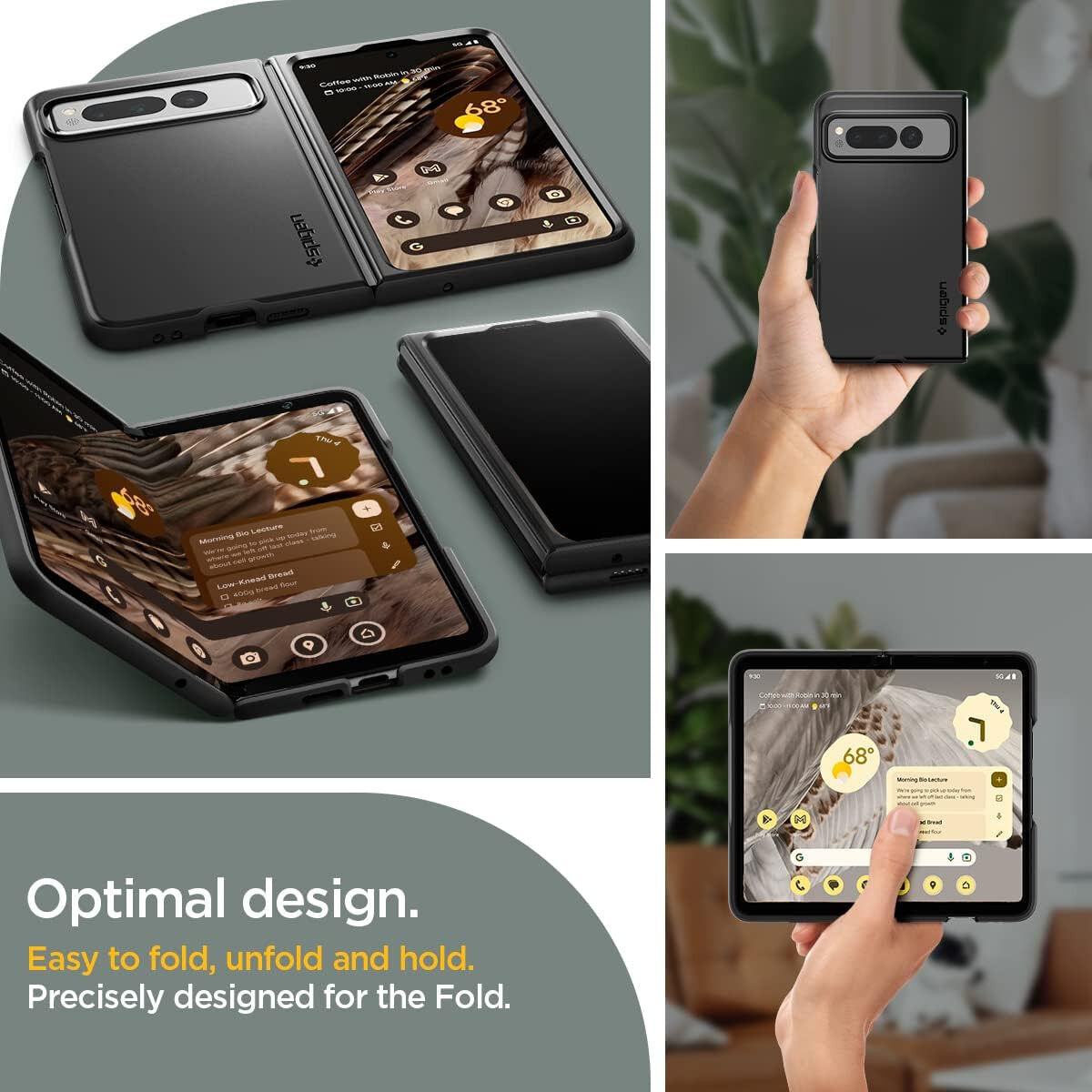 Spigen Thin Fit Google Pixel Fold Hoesje Back Cover Zwart afbeelding 5