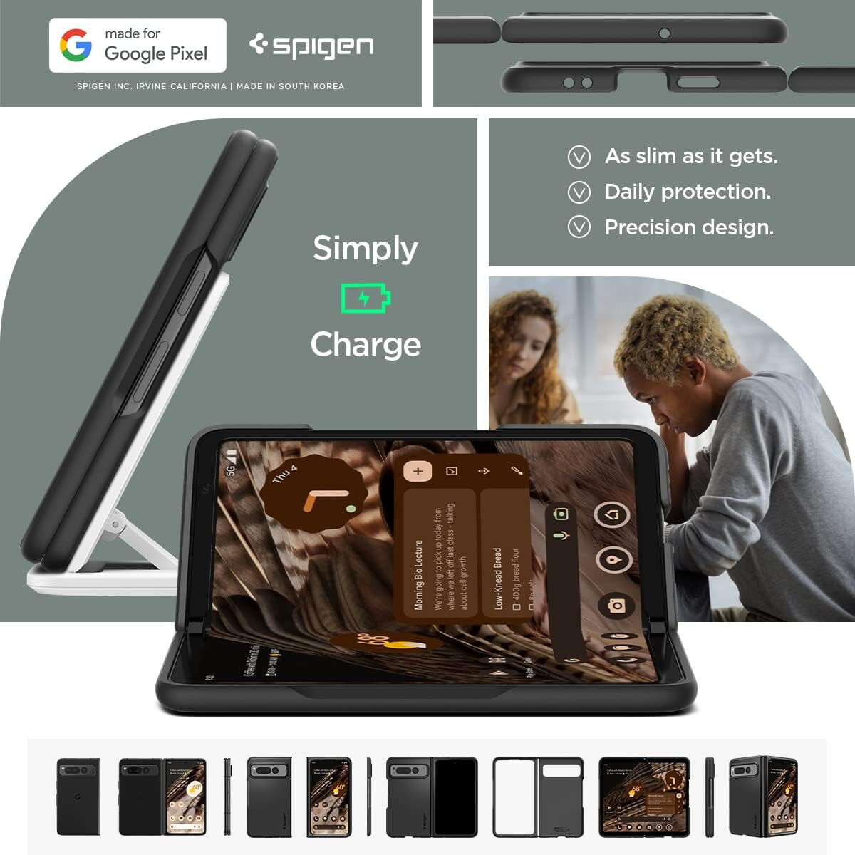 Spigen Thin Fit Google Pixel Fold Hoesje Back Cover Zwart afbeelding 7