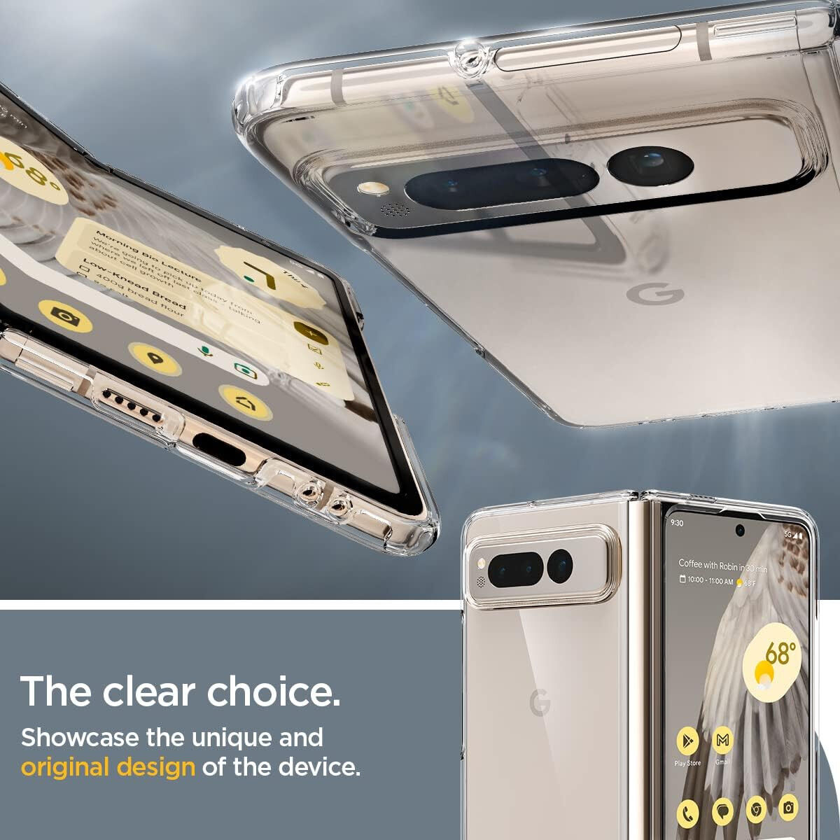 Spigen Ultra Hybrid Google Pixel Fold Hoesje Back Cover Transparant afbeelding 3