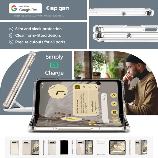 Spigen Ultra Hybrid Google Pixel Fold Hoesje Back Cover Transparant afbeelding 7