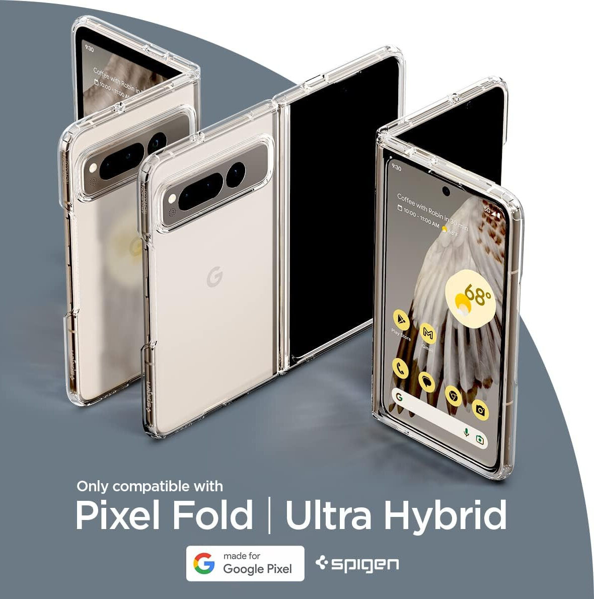 Spigen Ultra Hybrid Google Pixel Fold Hoesje Back Cover Transparant afbeelding 8